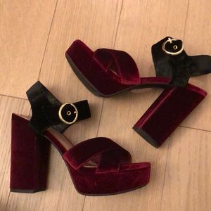 Circus by Sam Edelman Platform Velvet Sandals